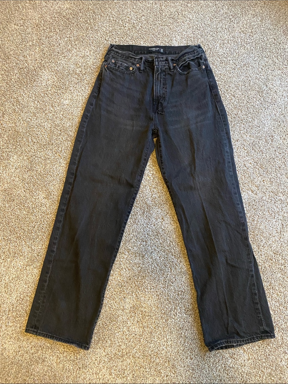 Abercrombie & Fitch Men's Black Straight-Leg Jeans